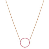 16mm pink sapphire circle pendant