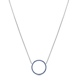 16mm Blue Sapphire Circle Pendant