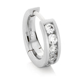 Wide Small Diamond Hoop Earrings 18ct Gold