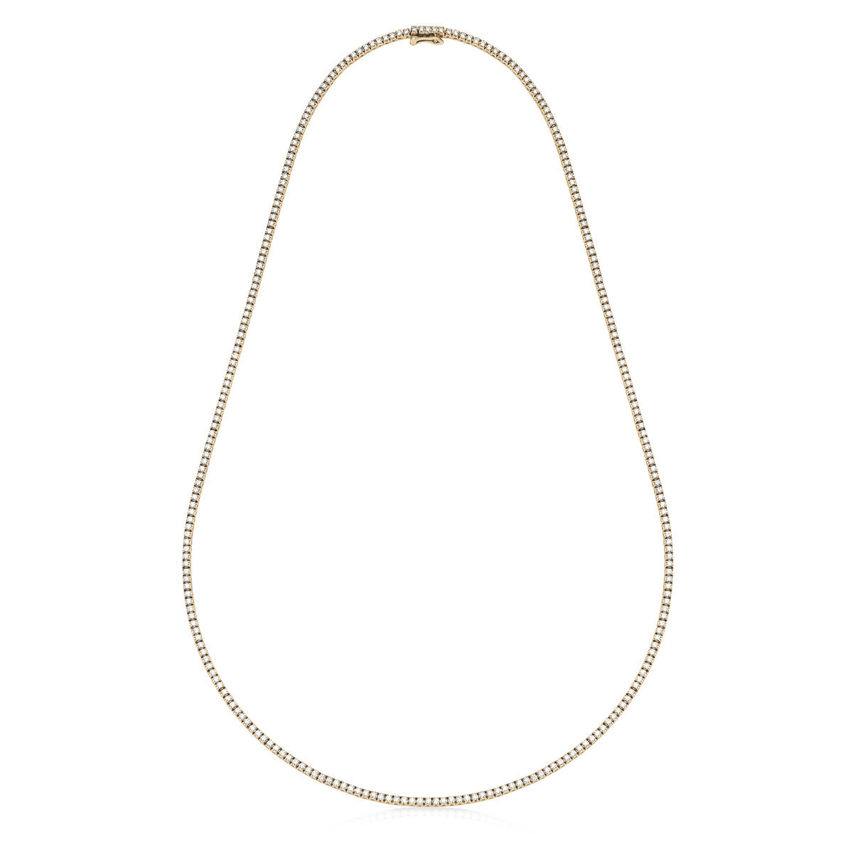 Diamond tennis necklace yellow on sale gold