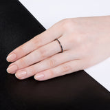 Bague d’éternité en diamant noir à tour complet, or jaune 18 carats