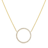 16mm diamond circle pendant 18ct yellow gold