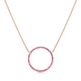 16mm pink sapphire circle pendant