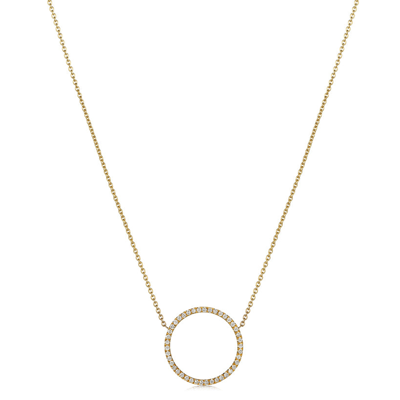 Diamond Circle Pendant Necklace