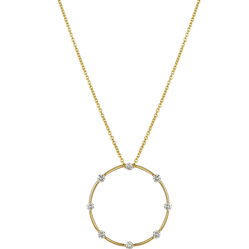 Diamond Circle Pendant Necklace