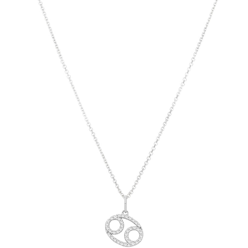 Cancer diamond pendant in 9ct white or yellow gold