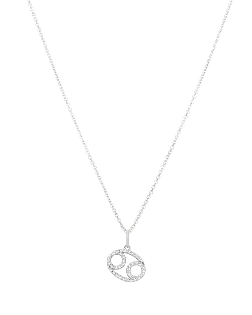 Cancer diamond pendant in 9ct white or yellow gold