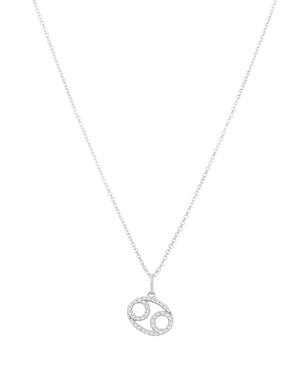 Cancer diamond pendant in 9ct white or yellow gold