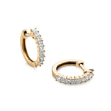 18ct Gold Diamond Round Hoops 14mm