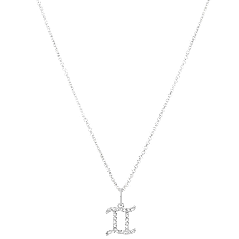 Gemini diamond pendant in 9ct white or yellow gold