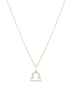 Libra diamond pendant in 9ct white or yellow gold