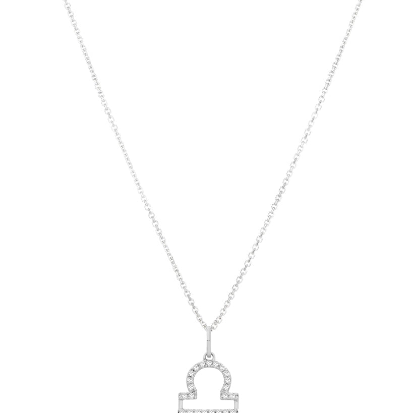 Libra diamond pendant in 9ct white or yellow gold