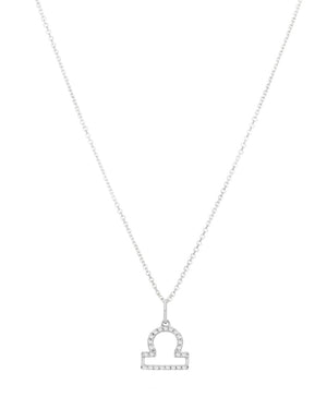 Libra diamond pendant in 9ct white or yellow gold