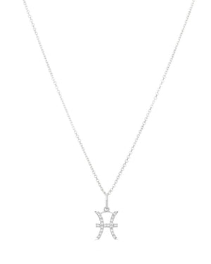 Pisces diamond pendant in 9ct white or yellow gold