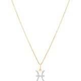 Pisces diamond pendant in 9ct white or yellow gold