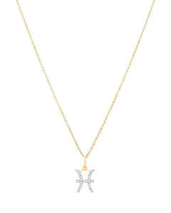 Pisces diamond pendant in 9ct white or yellow gold