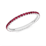 bague d’éternité en saphir rose à tour complet, or jaune 18 carats