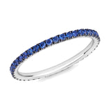 Bague d’éternité en Saphir bleu à tour complet, or jaune 18 carats