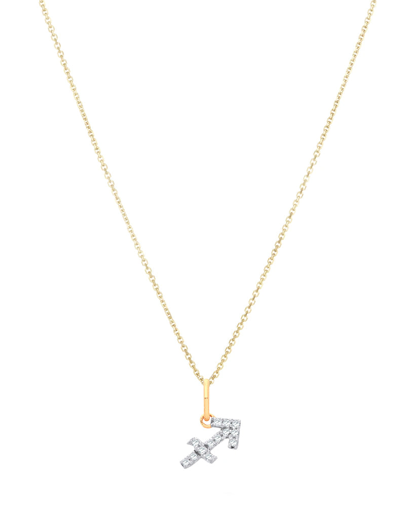 Sagittarius diamond pendant in 9ct white or yellow gold