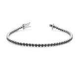 3.0ct Black Diamond White Gold Tennis Bracelet