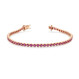 3.0ct Pink Sapphire Rose Gold Tennis Bracelet