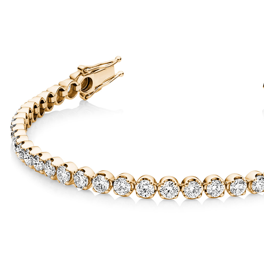 4.0 ct diamond line bracelet 18ct yellow gold