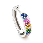 Rainbow 18 mm sapphire earrings in 18ct white gold