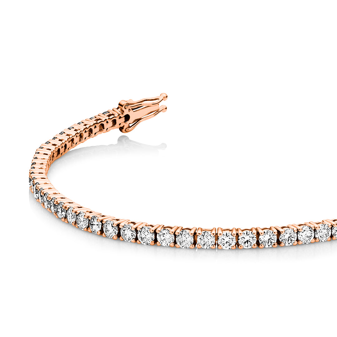4.0 ct diamond line bracelet 18ct rose gold