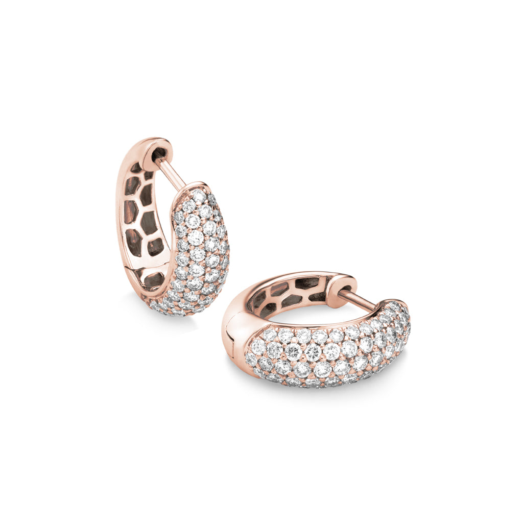 5-row pavé diamond Gemopoli earrings 18ct rose gold