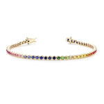 rainbow (61 sapphires) tennis bracelet 18ct gold