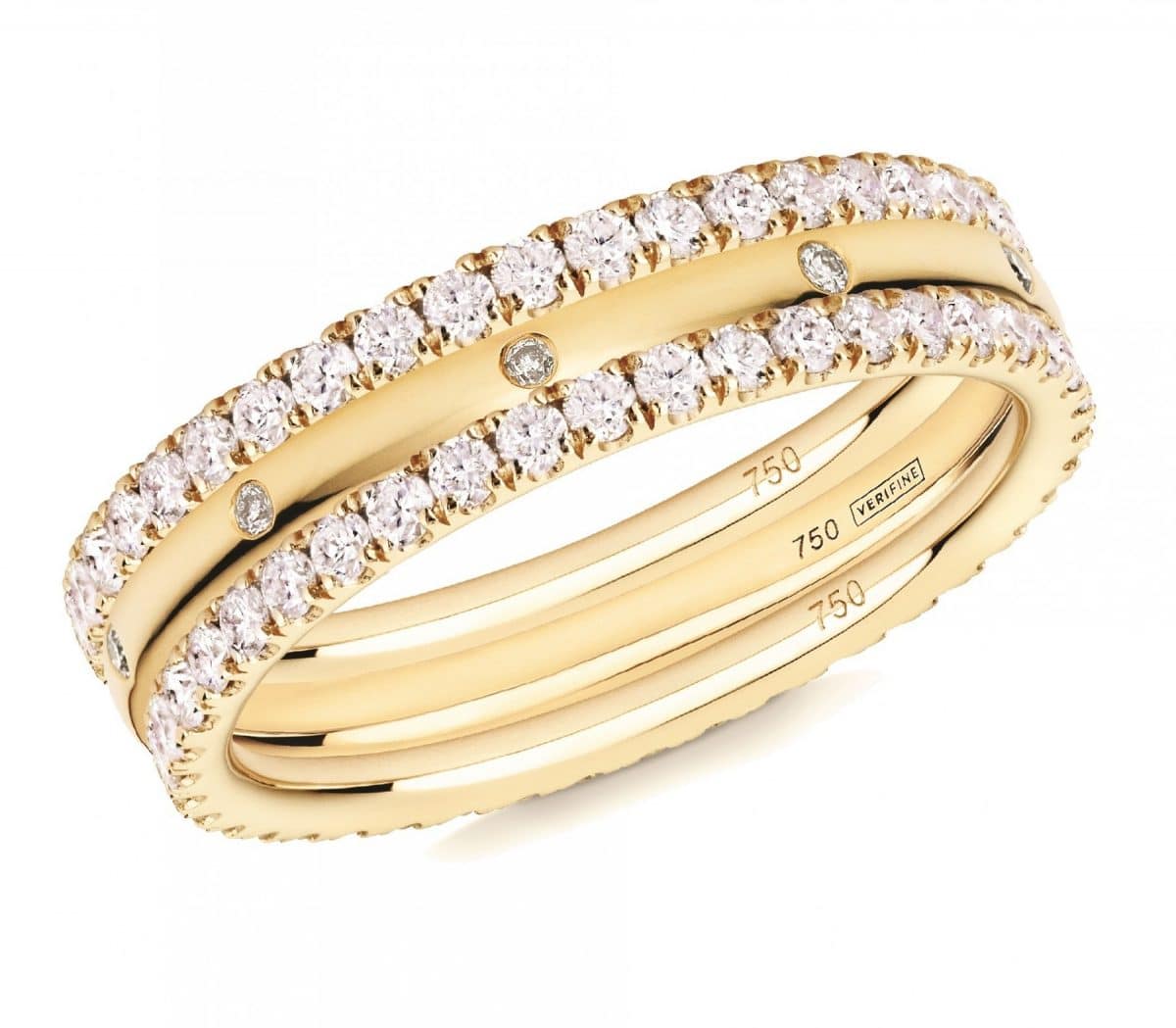 diamond 10-stone wedding ring 18ct yellow gold