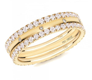 diamond 10-stone wedding ring 18ct yellow gold