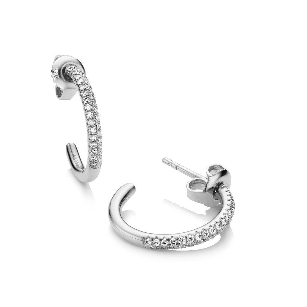 2-row pave diamond 16mm hoops 18ct white gold