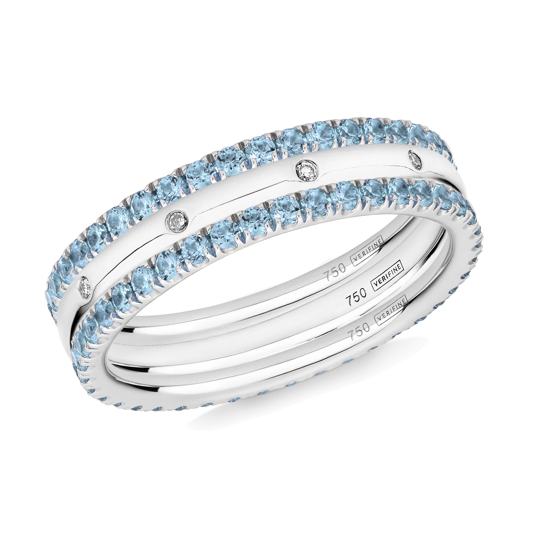 blue topaz XV filler ring stack