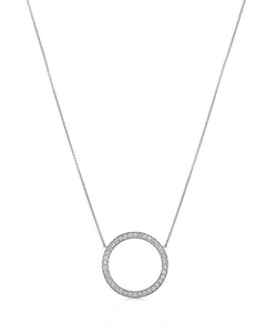 24mm diamond circle pendant 18ct white gold