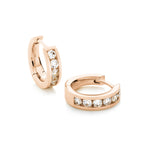 wide mini-hoop diamond earrings-18ct rose gold