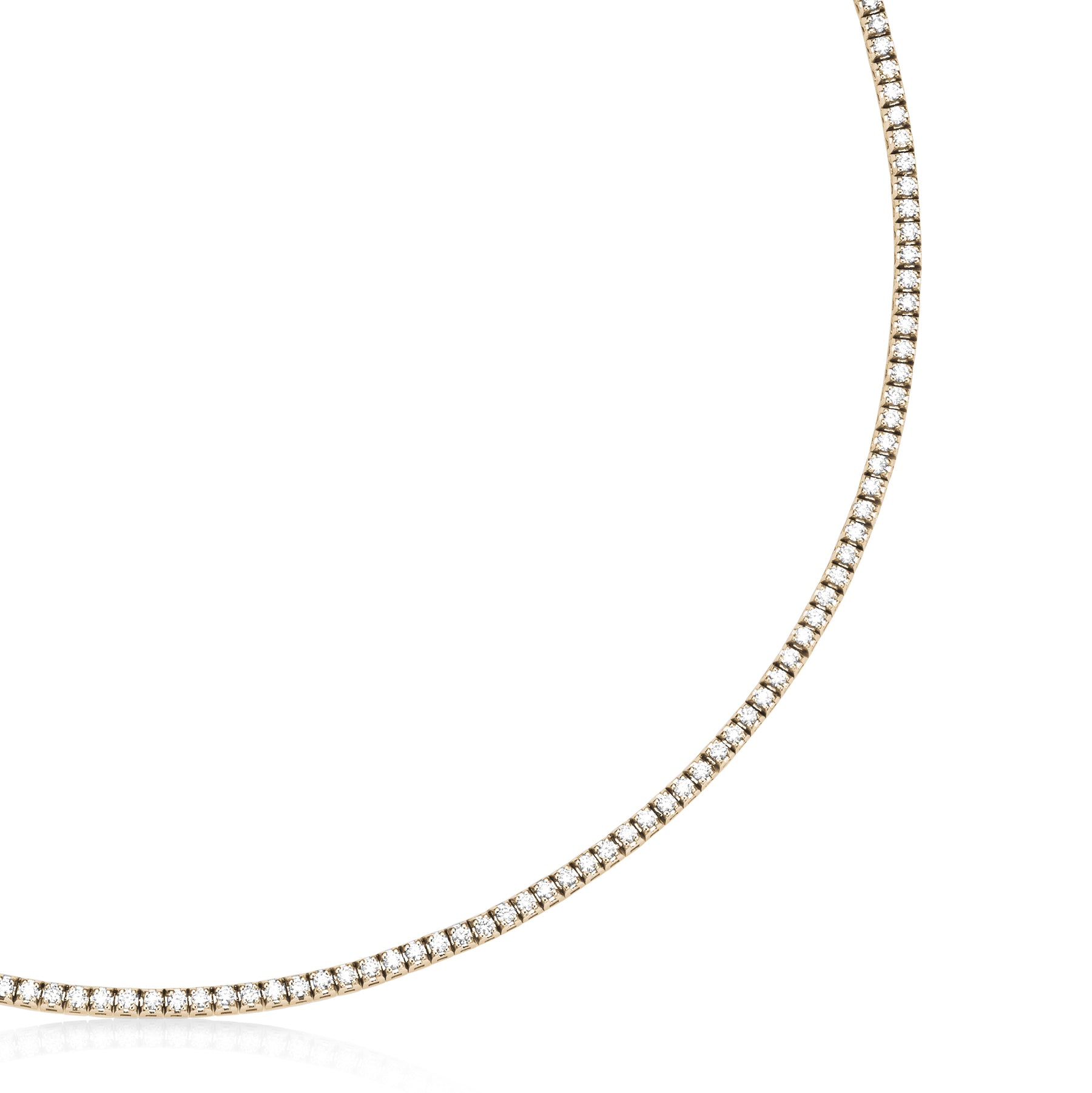 diamond tennis necklace 18ct yellow gold
