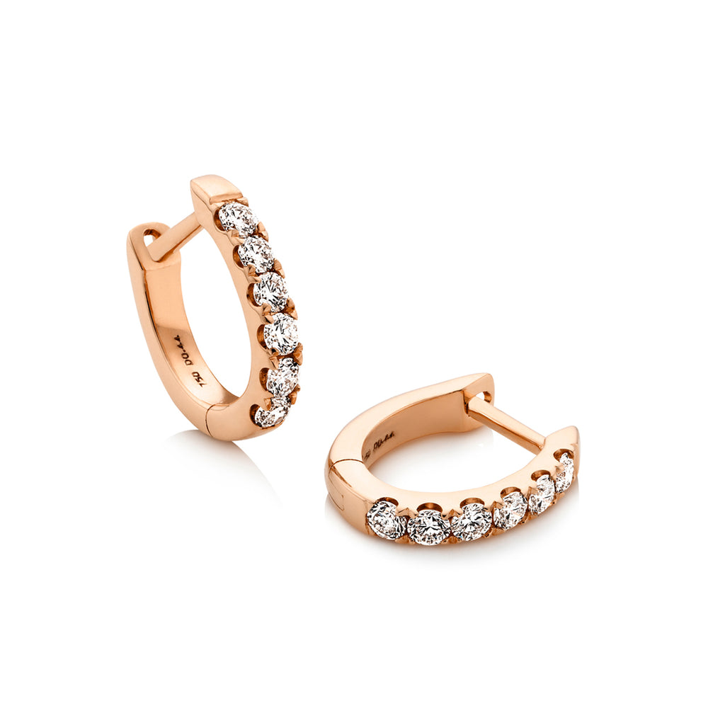 18ct rose gold diamond 'horseshoe' Shaped earrings