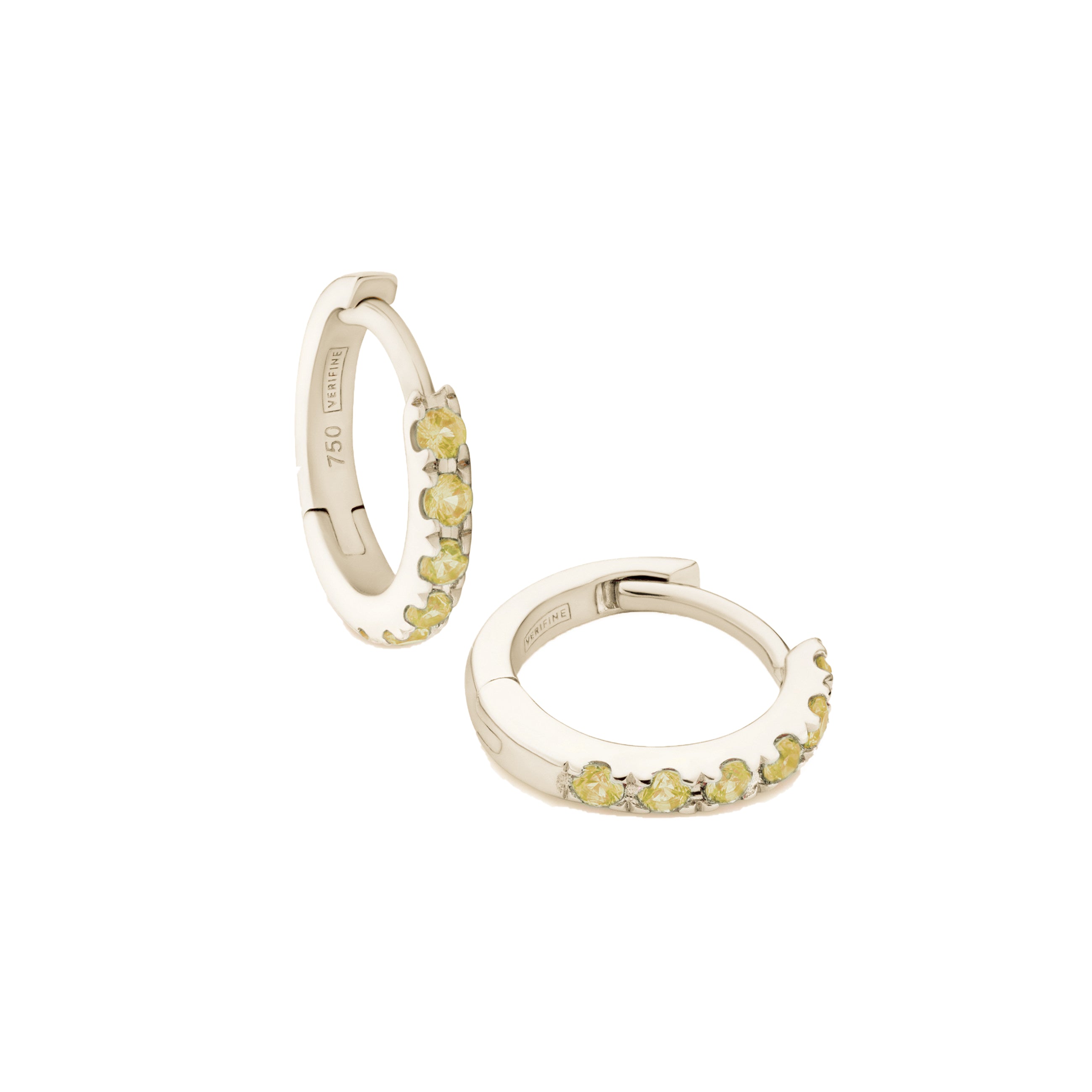 Yellow sapphire huggie earrings 18ct yellow gold