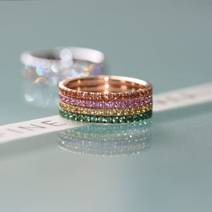 Full Bloom eternity ring stack 18ct gold