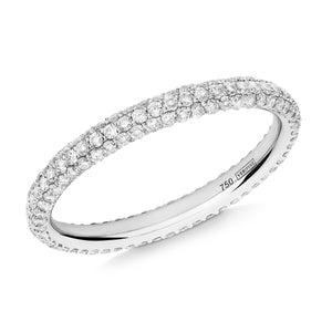 Gemopoli 3 row diamond full eternity ring 18ct white gold