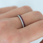 diamond and ruby eternity ring pair 18ct white gold
