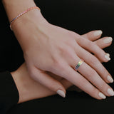Rainbow 18ct full white gold eternity ring