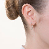 Diamond Oval Hoops 18ct Gold