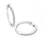 18ct white gold diamond hoop earrings 20mm