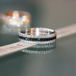 Black and White eternity ring stack 18ct white gold