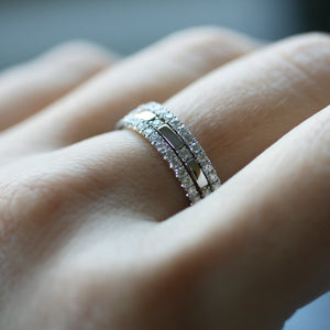 diamond filler ring stack 18ct white gold