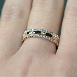 diamond filler ring stack 18ct yellow gold
