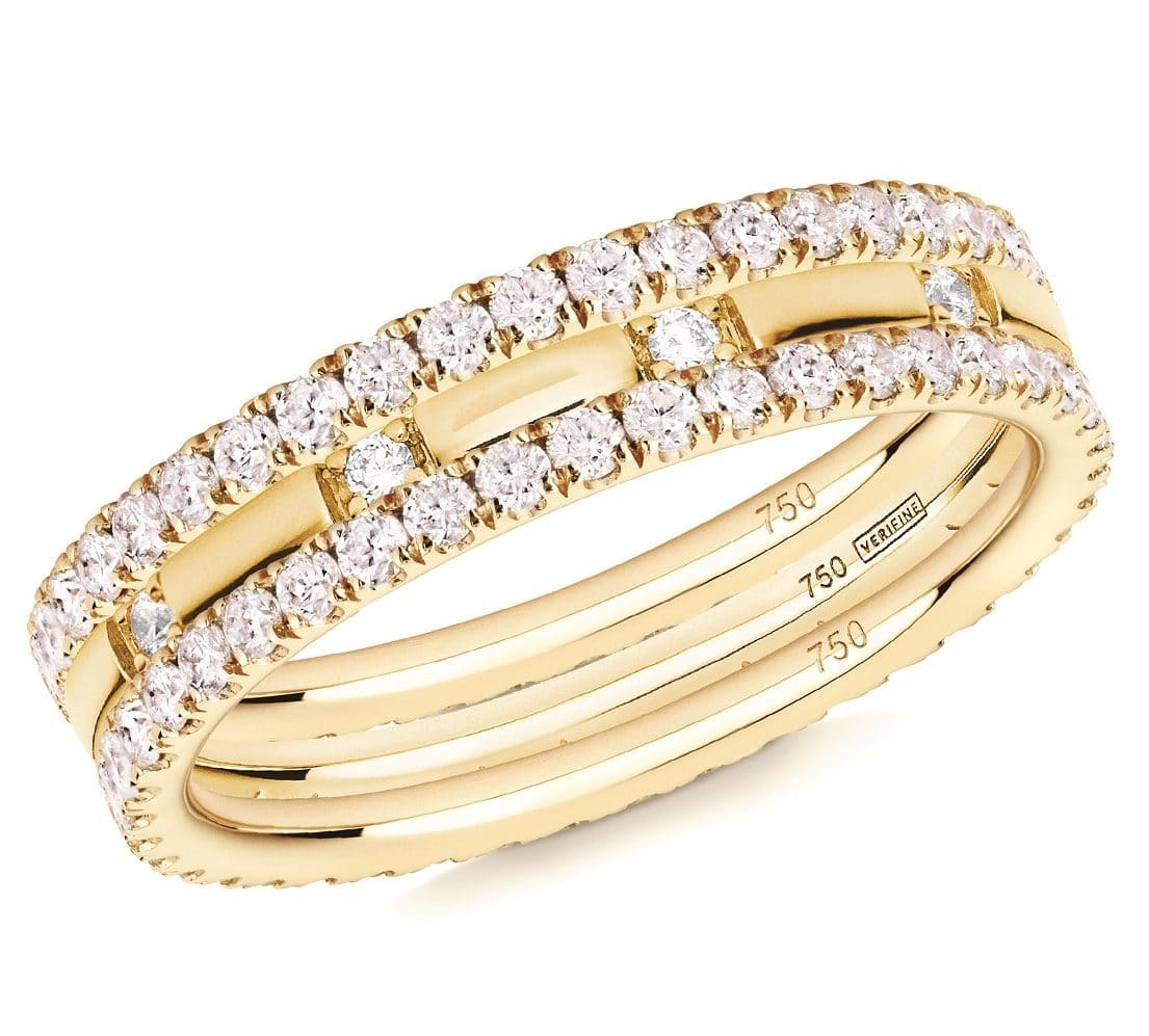 diamond 10-stone ring 18ct yellow gold