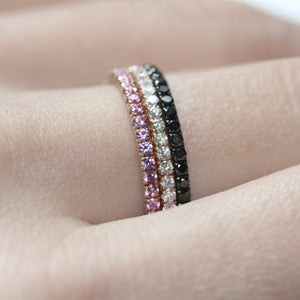 Three Roses eternity ring stack 18ct rose gold